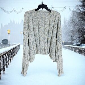 Arizona Jean Co Cropped Pullover Knit Sweater Long‎ Sleeves Drop Shoulder New